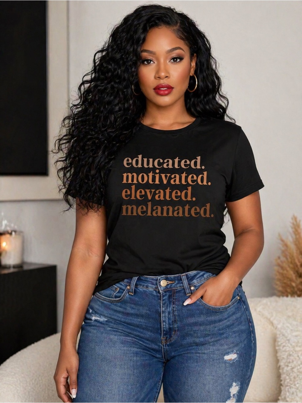 Educated Motivated Elevated Melanated Black Graphic Tee